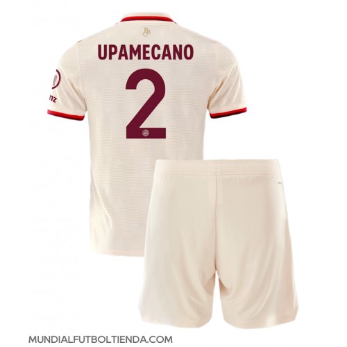 Camiseta Bayern Munich Dayot Upamecano #2 Tercera Equipación Replica 2024-25 para niños mangas cortas (+ Pantalones cortos)